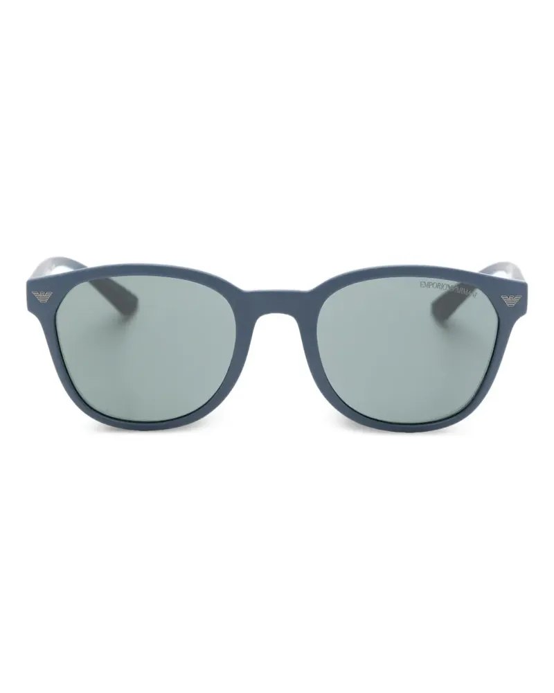 Emporio Armani Sonnenbrille mit ovalem Gestell - Blau Blau
