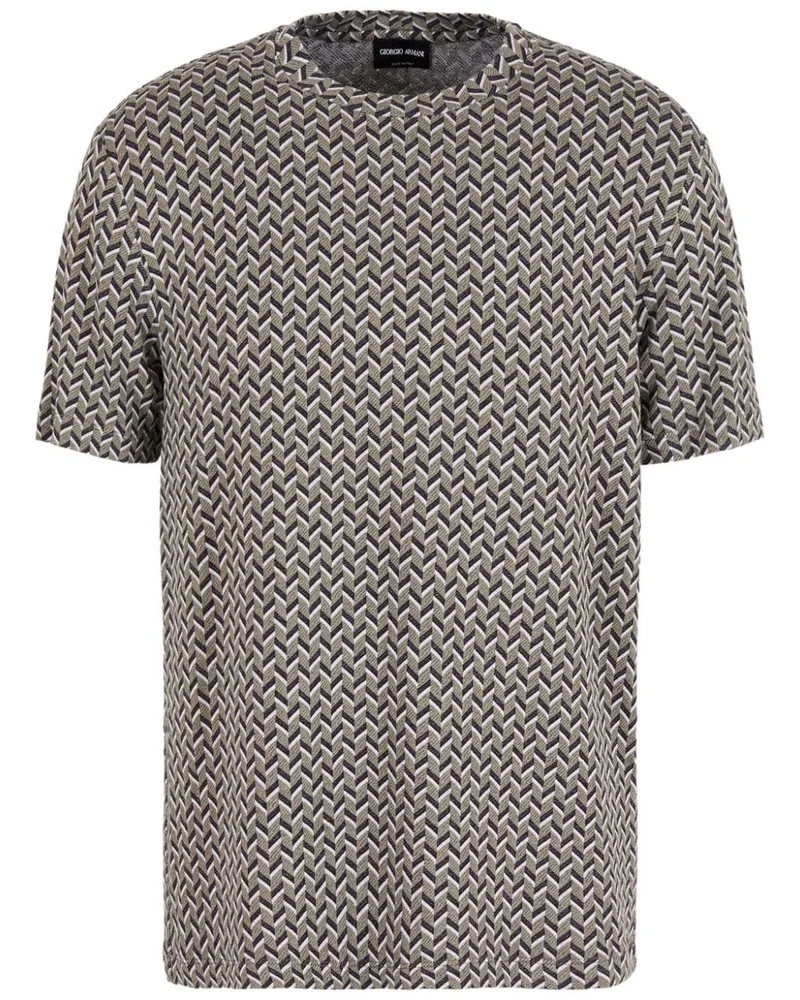 Giorgio Armani T-Shirt mit Zickzackmuster - Grau Grau