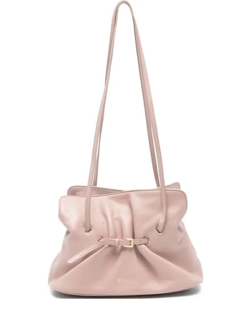 Prada gathered-detail buckled shoulder bag - Rosa Rosa