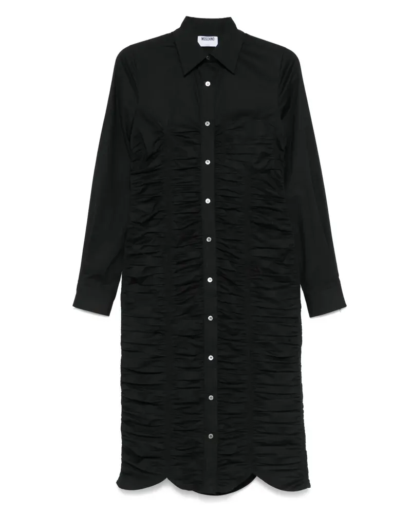 Moschino Hemdkleid mit Raffungen - Schwarz Schwarz