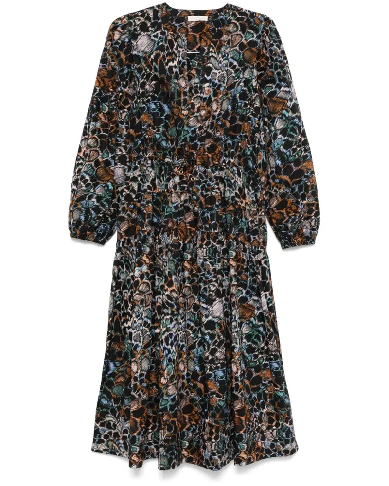 Ulla Johnson Aurelie Midikleid - Schwarz Schwarz