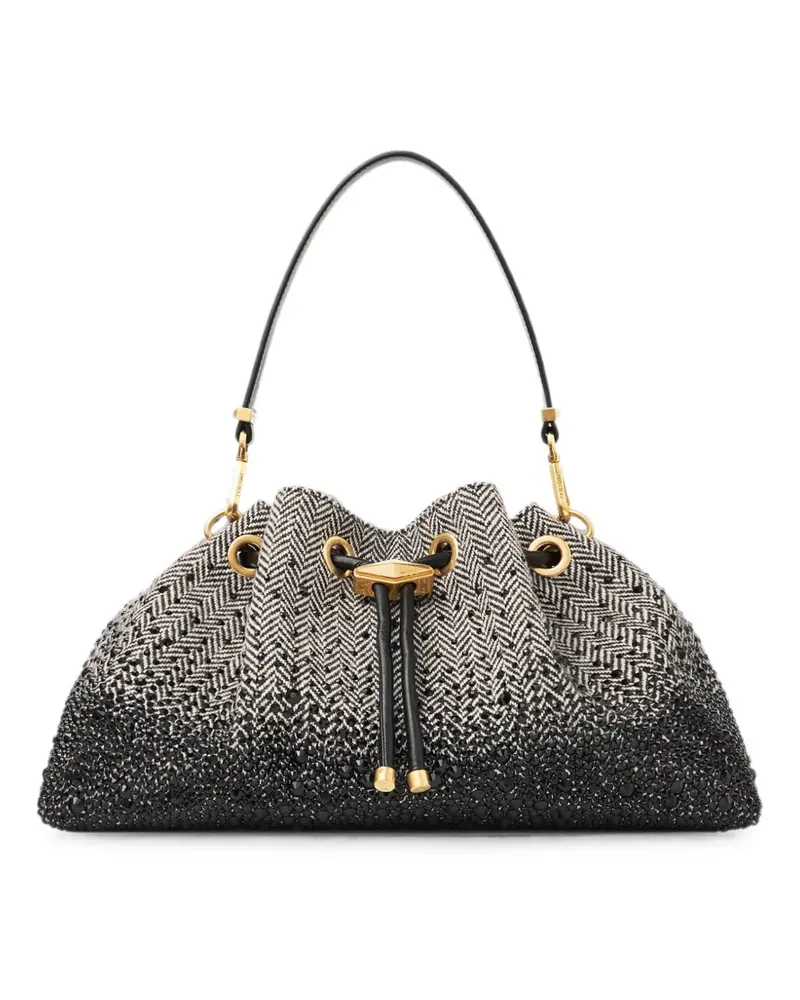 Jimmy Choo Bon Bon Schultertasche mit Kristallverzierung - Schwarz Schwarz