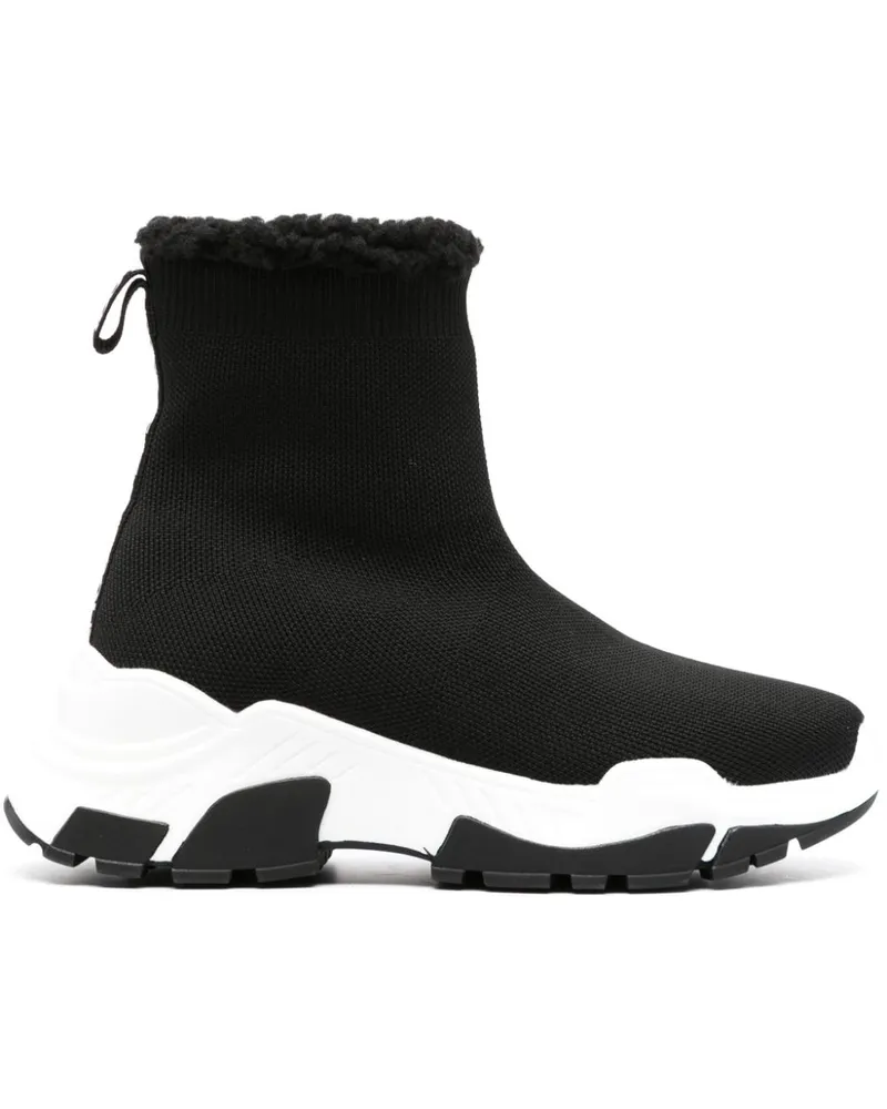 Versace Jeans Gestrickte High-Top-Sneakers - Schwarz Schwarz