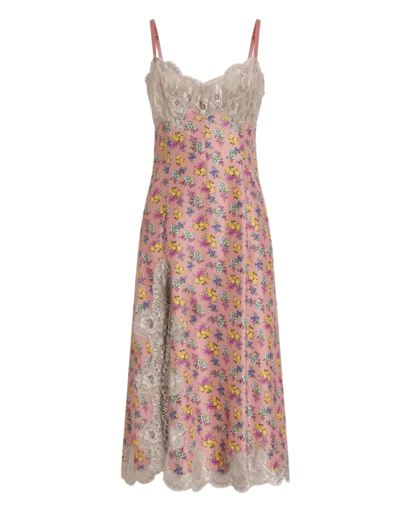 Dolce & Gabbana Midikleid mit Print - Rosa Rosa