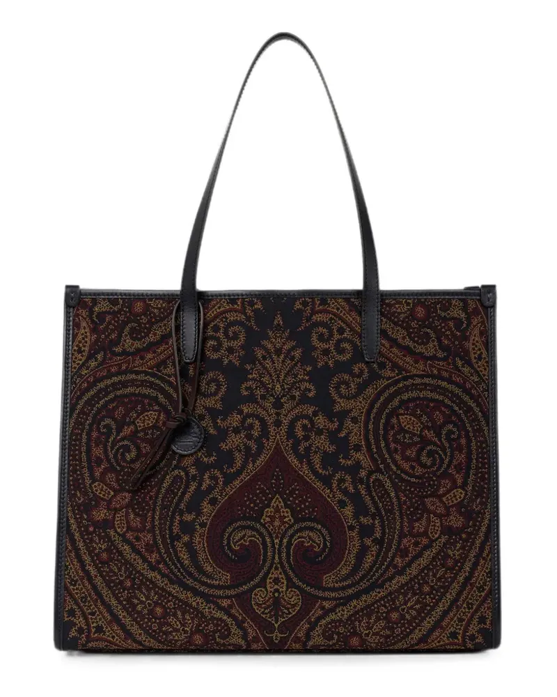 Etro large Love Trotter bag in jacquard fabric with Paisley motif - Blau Blau