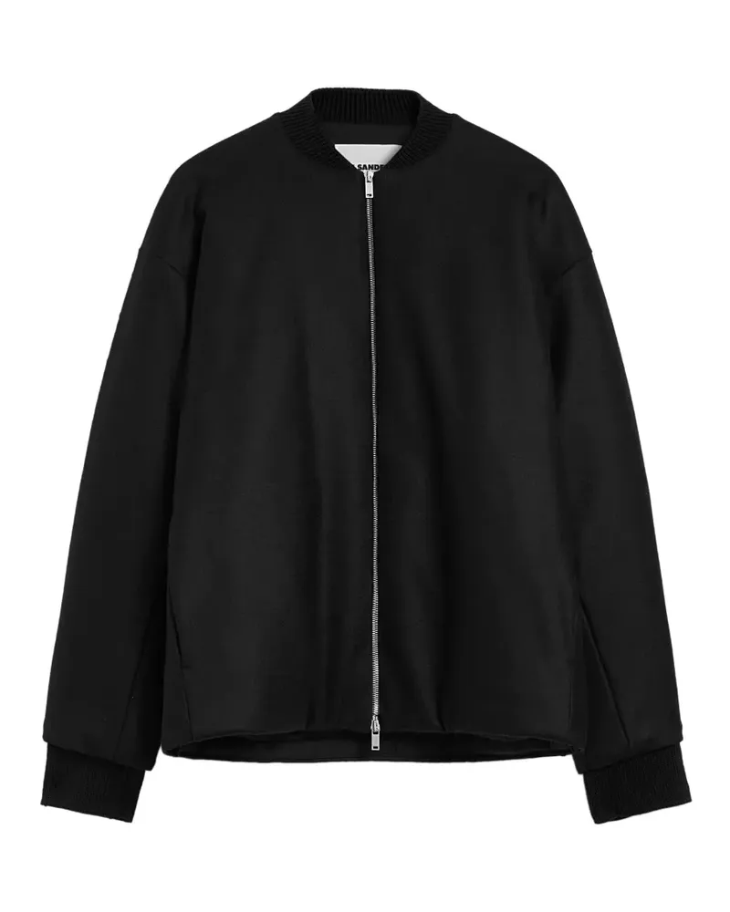 Jil Sander Bomberjacke aus Wolle - Schwarz Schwarz