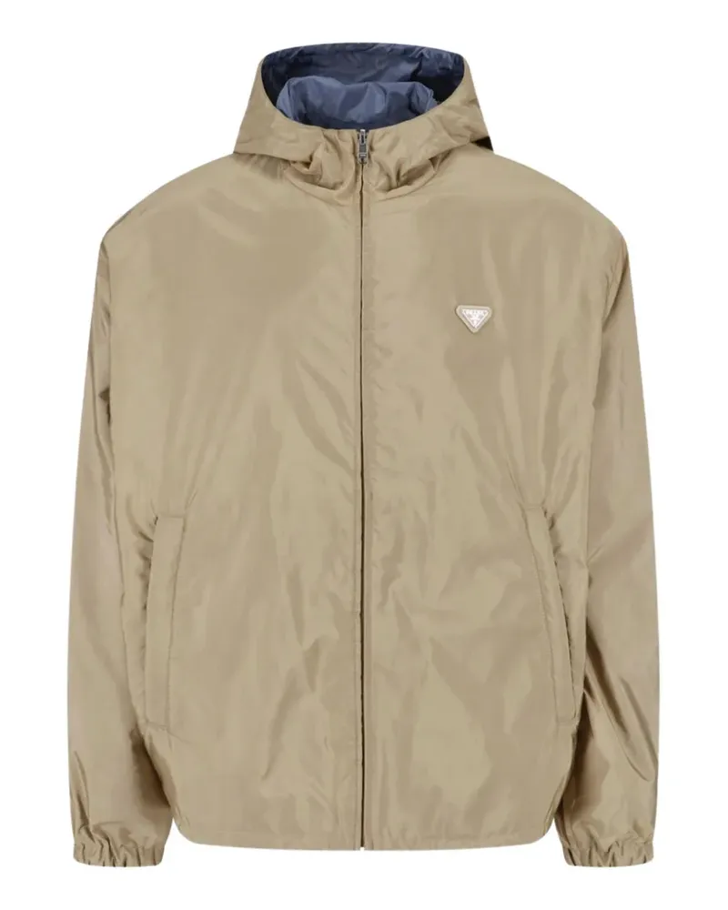 Prada Wendbare Jacke mit Logo-Schild - Nude Nude