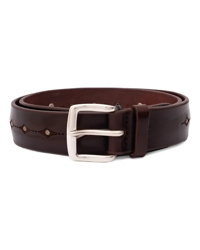 Orciani engraved leather belt - Braun Braun