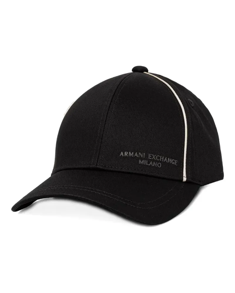 Armani Exchange logo-lettering baseball cap - Schwarz Schwarz