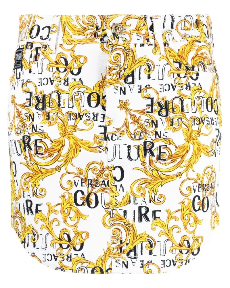 Versace Jeans Jeans-Minirock mit Couture-Print - Weiß Weiß