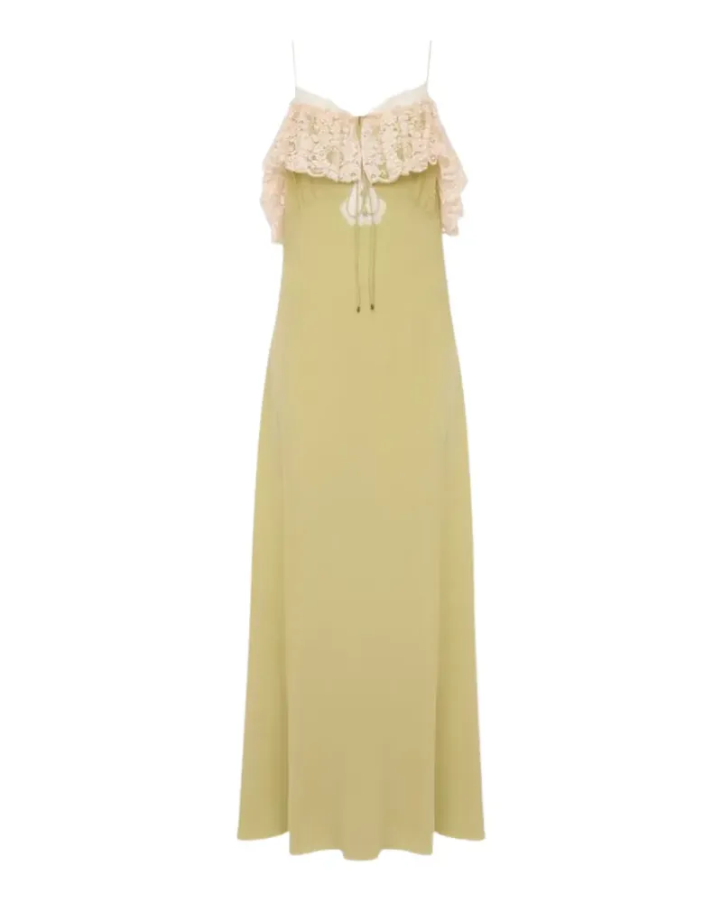 Chloé Maxikleid aus Seide mit Spitze - Grün Grün