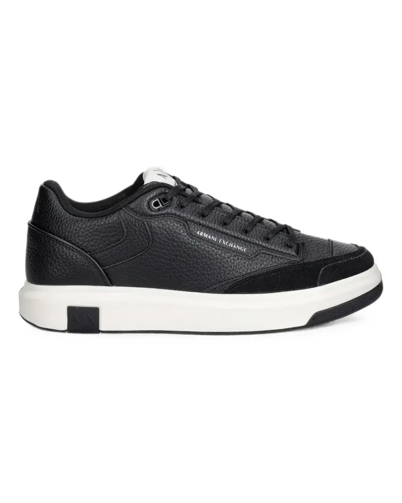 Armani Exchange Sneakers aus gekörntem Leder - Schwarz Schwarz