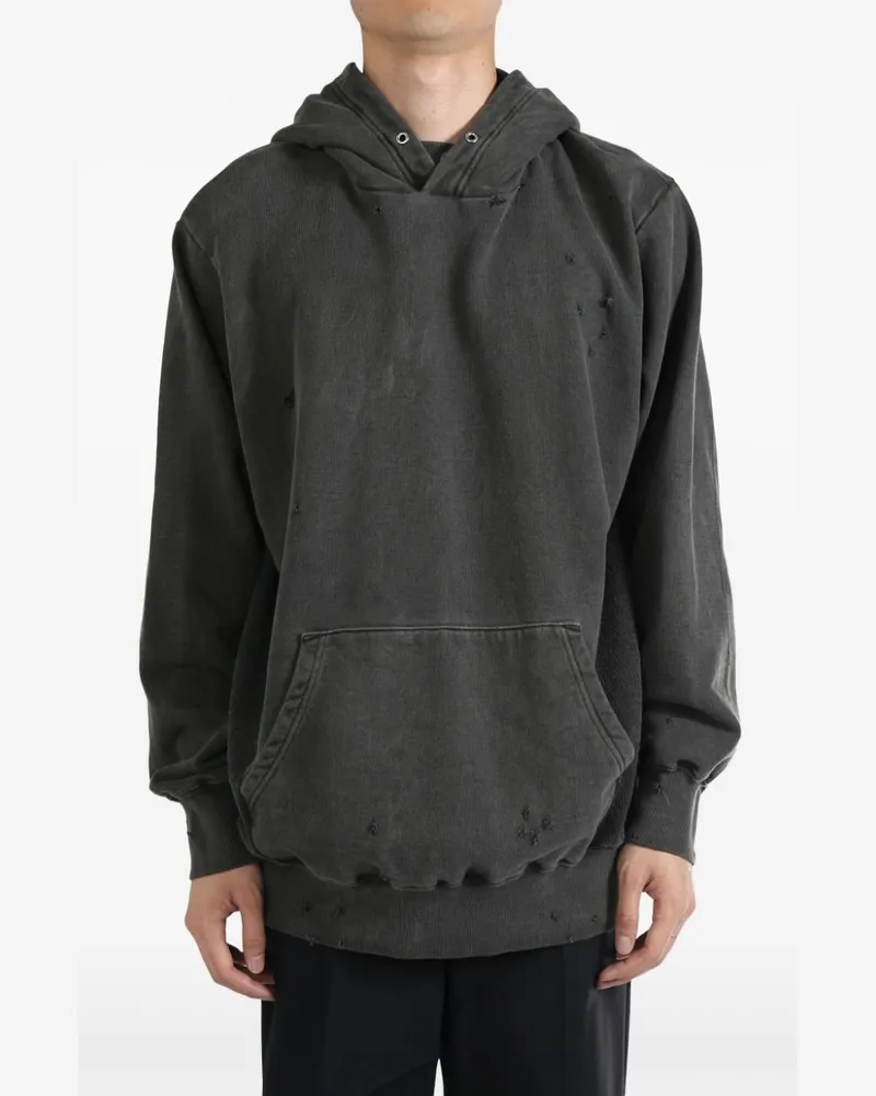 Undercover distressed-effect hoodie Schwarz