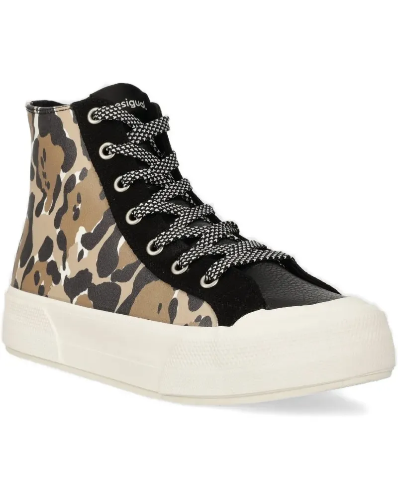 Desigual High-Top-Sneakers mit Animal-Print - Schwarz Schwarz