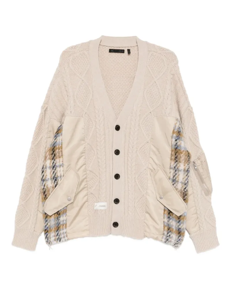 FIVE CM Cardigan im Patchwork-Look - Nude Nude