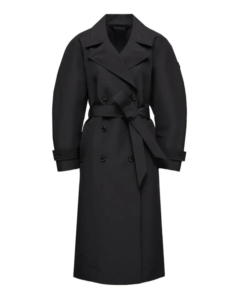 Moncler Doppelreihiger Mantel mit Gürtel - Schwarz Schwarz