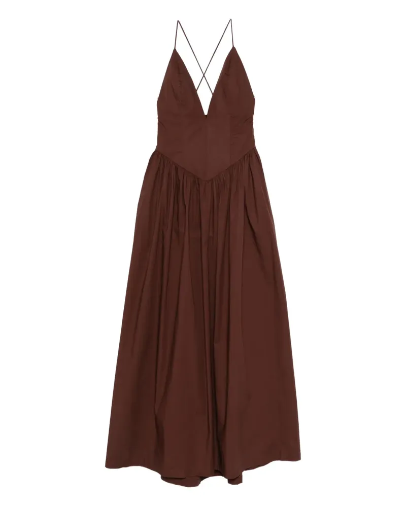 Adriana Degreas V-neck gathered maxi dress - Braun Braun