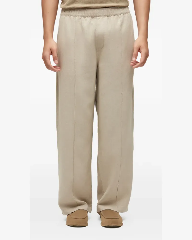Osklen elasticated linen trousers - Nude Nude