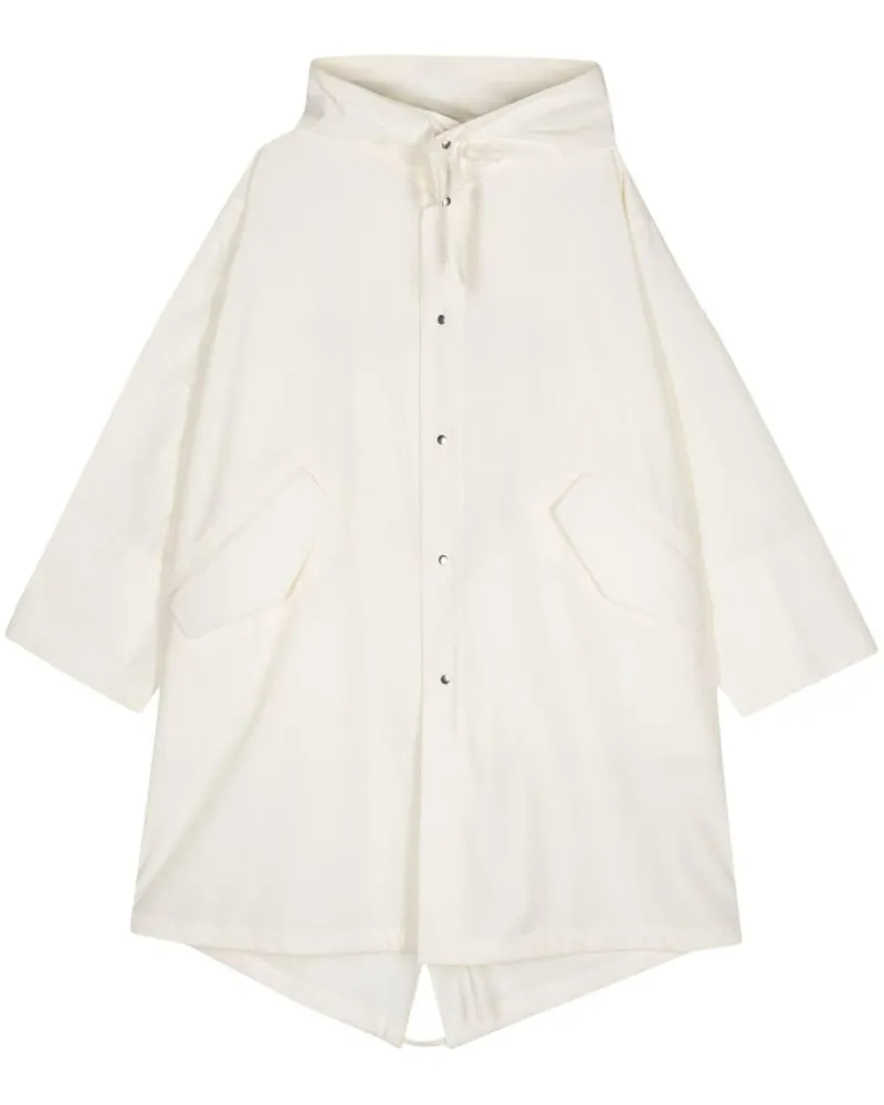 Jil Sander Kapuzenmantel mit Logo-Print - Weiß Weiß