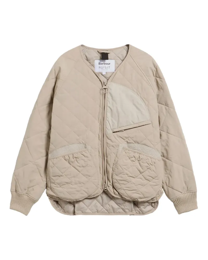 Barbour quilted zip-up jacket - Nude Nude