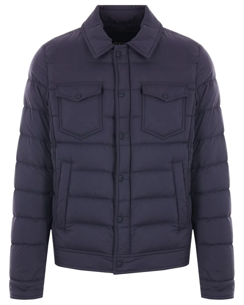 Herno Daunenjacke mit klassischem Kragen - Blau Blau