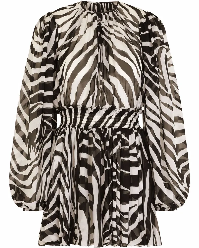 Dolce & Gabbana Minikleid mit Puffärmeln - Schwarz Schwarz
