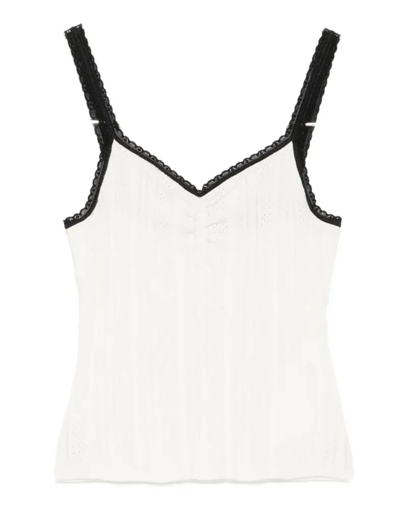 Maje pointelle-knit tank top - Weiß Weiß