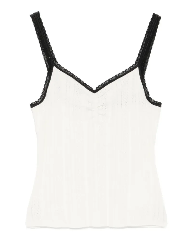Maje pointelle-knit tank top - Weiß Weiß