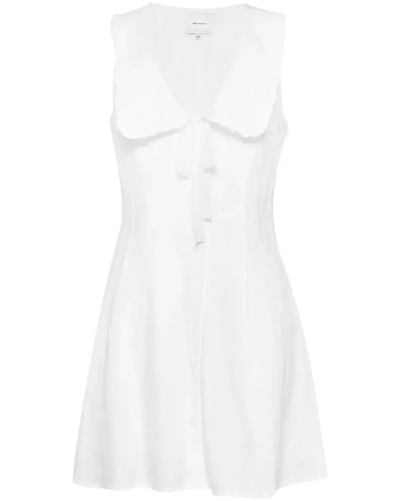 Reformation Soraya Leinenkleid - Weiß Weiß