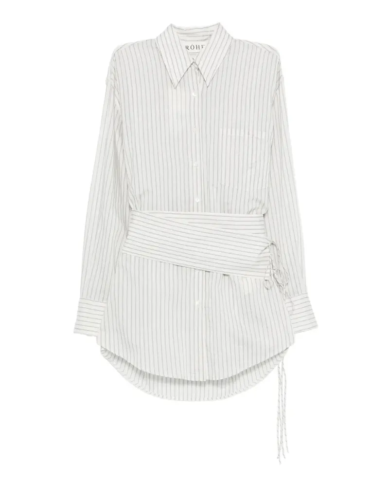 Róhe belted pinstriped shirt - Nude Nude