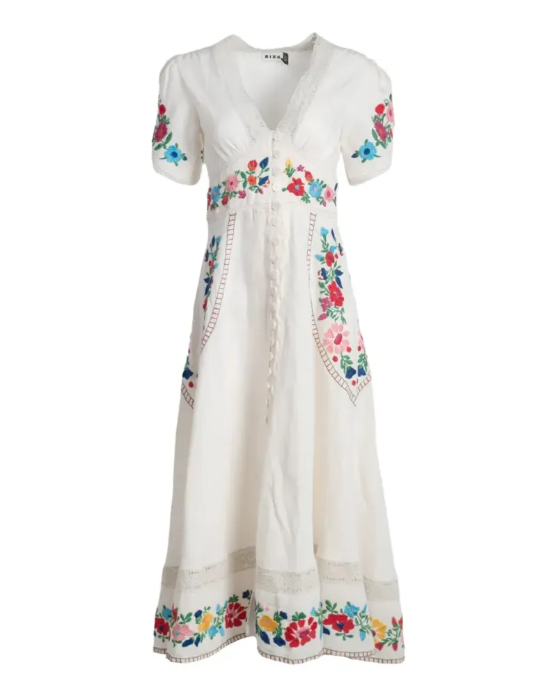 RIXO Novara midi dress - Weiß Weiß