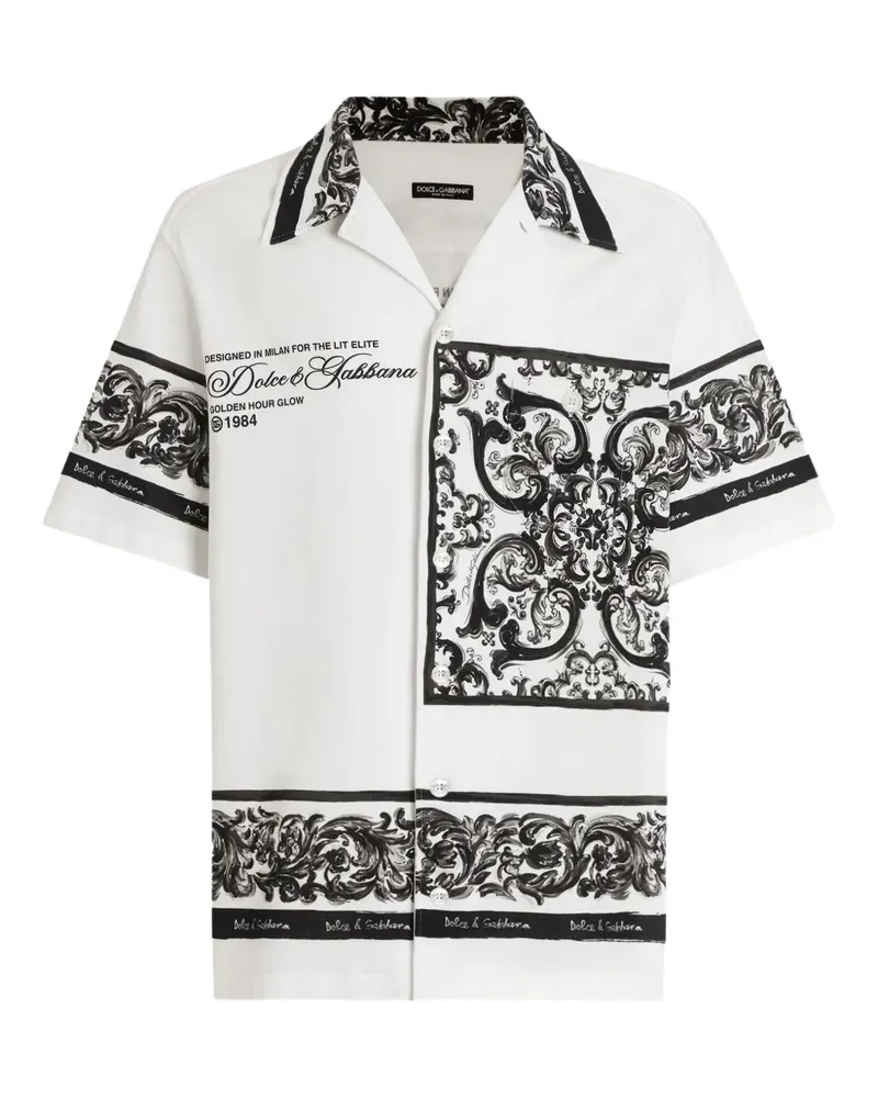 Dolce & Gabbana Hemd mit Logo-Print - Weiß Weiß