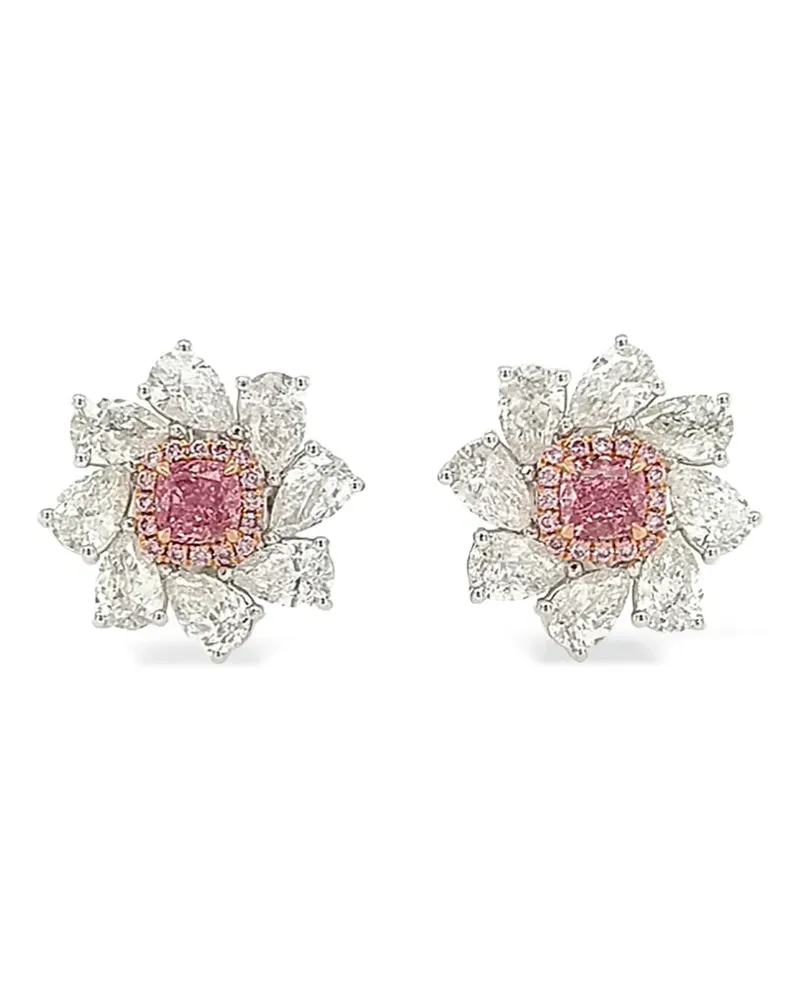 HYT Jewelry 18kt Weiß- und Rotgoldohrringe mit Diamant Weiß