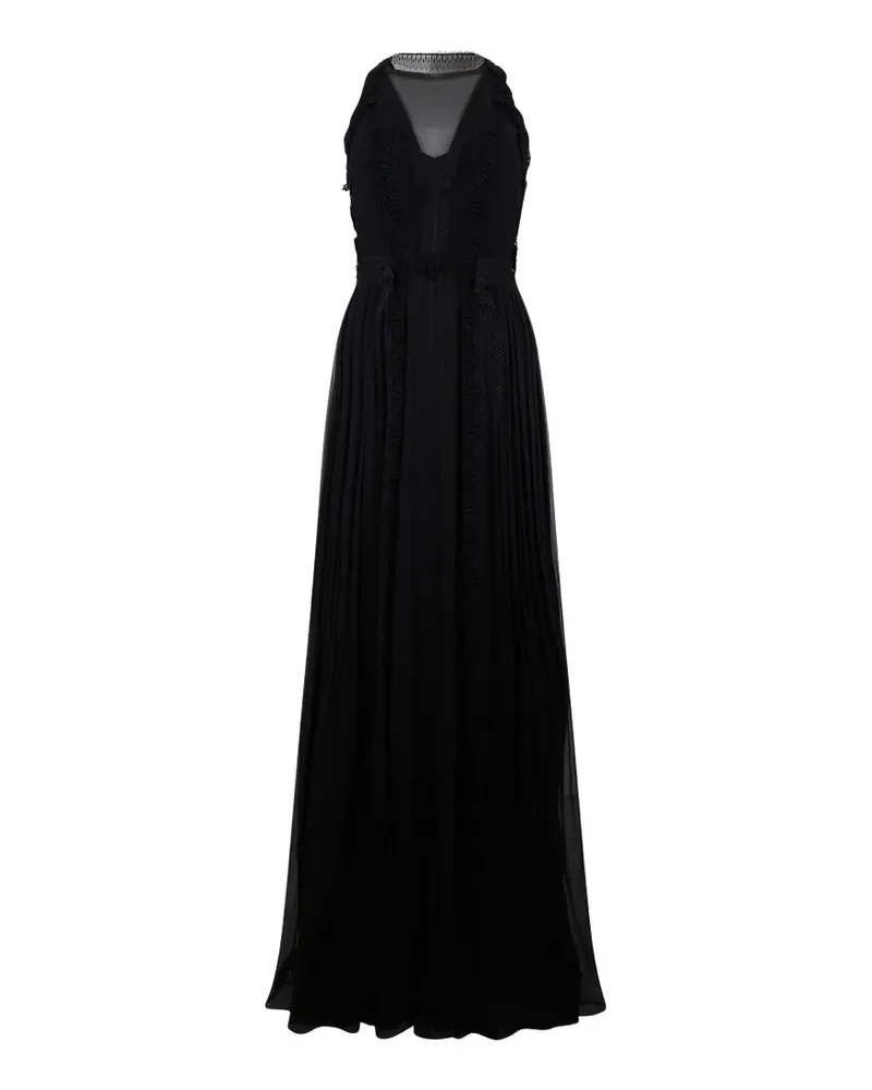 Alberta Ferretti Maxikleid mit Falten - Schwarz Schwarz