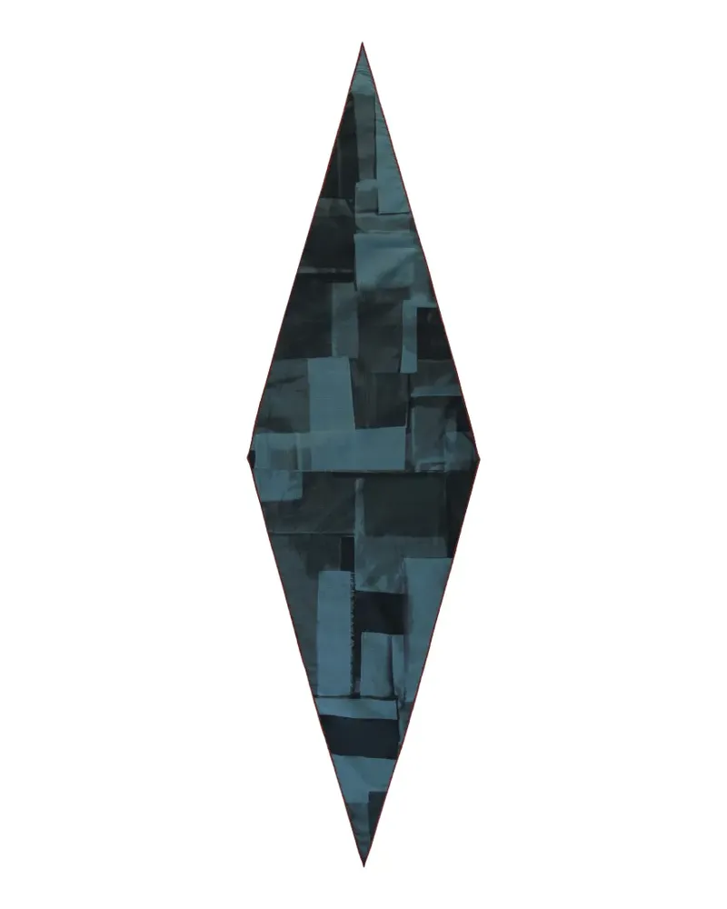 Ermenegildo Zegna geometric-print diamond-shaped scarf - Blau Blau