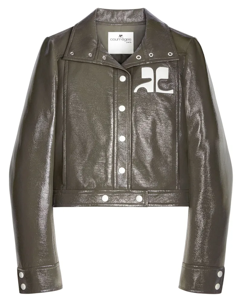 Courrèges Reedition Vinyl Jacke - Grau Grau