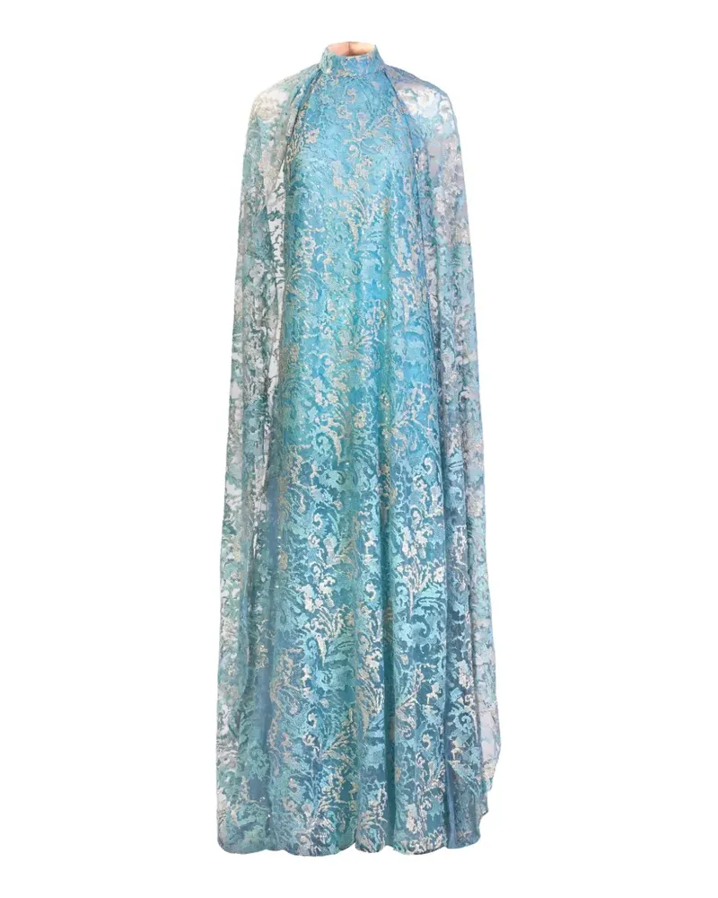 Silvia Tcherassi Carol Maxikleid im Cape-Stil - Blau Blau