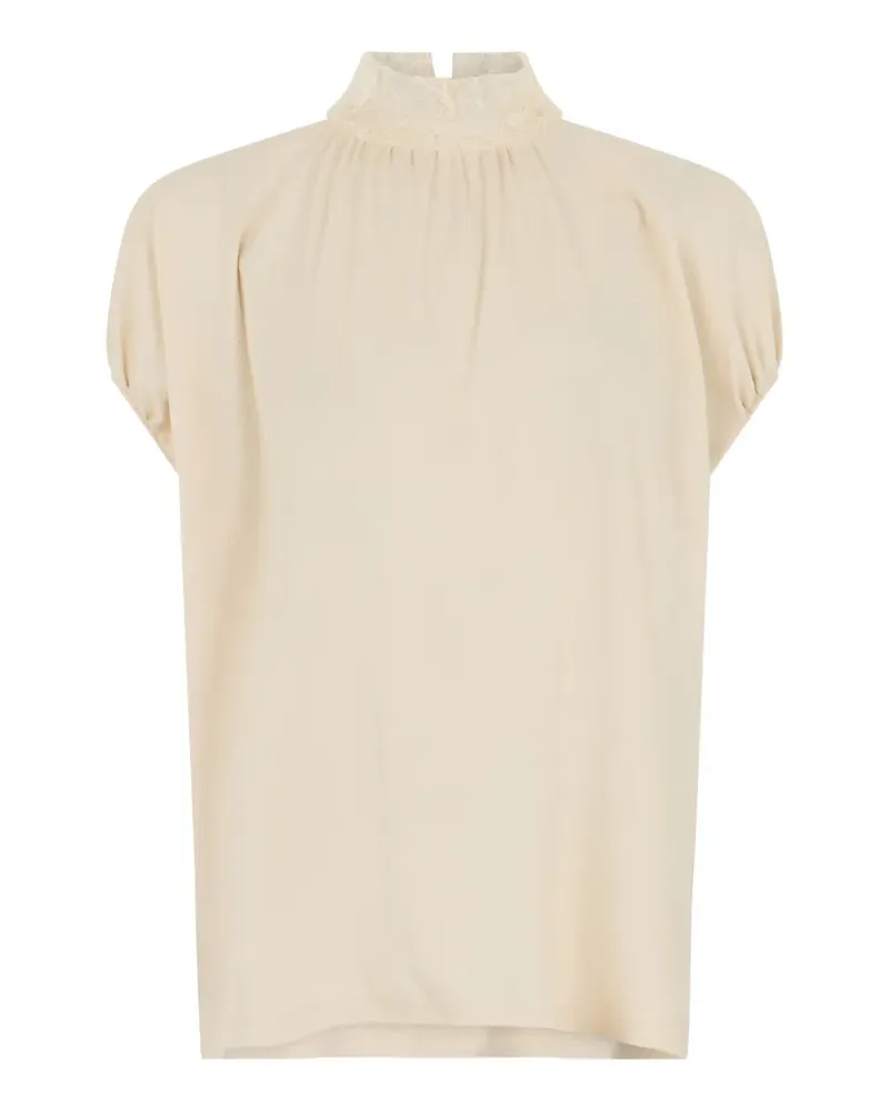 Fabiana Filippi lace-collar gathered blouse - Nude Nude