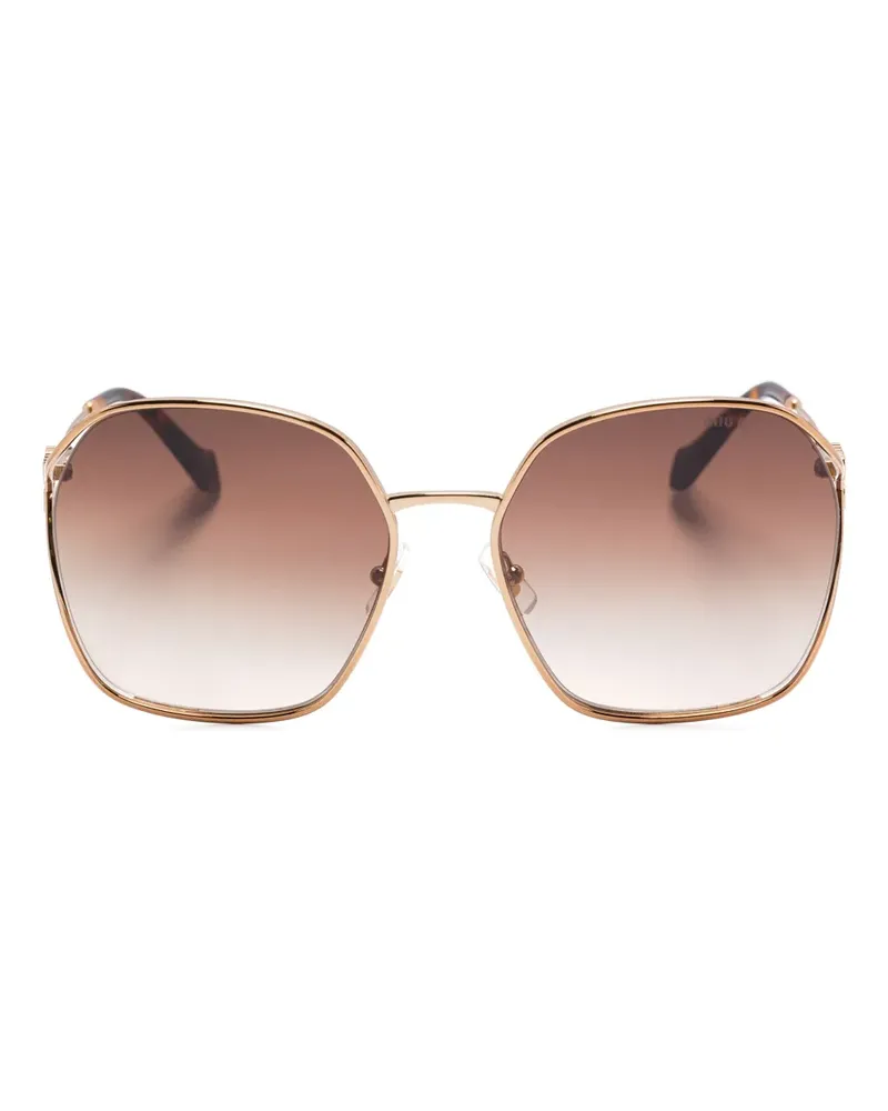 Miu Miu Sonnenbrille mit eckigem Gestell - Gold Gold