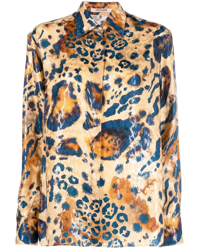 Roberto Cavalli Hemd mit Leoparden-Print - Nude Nude