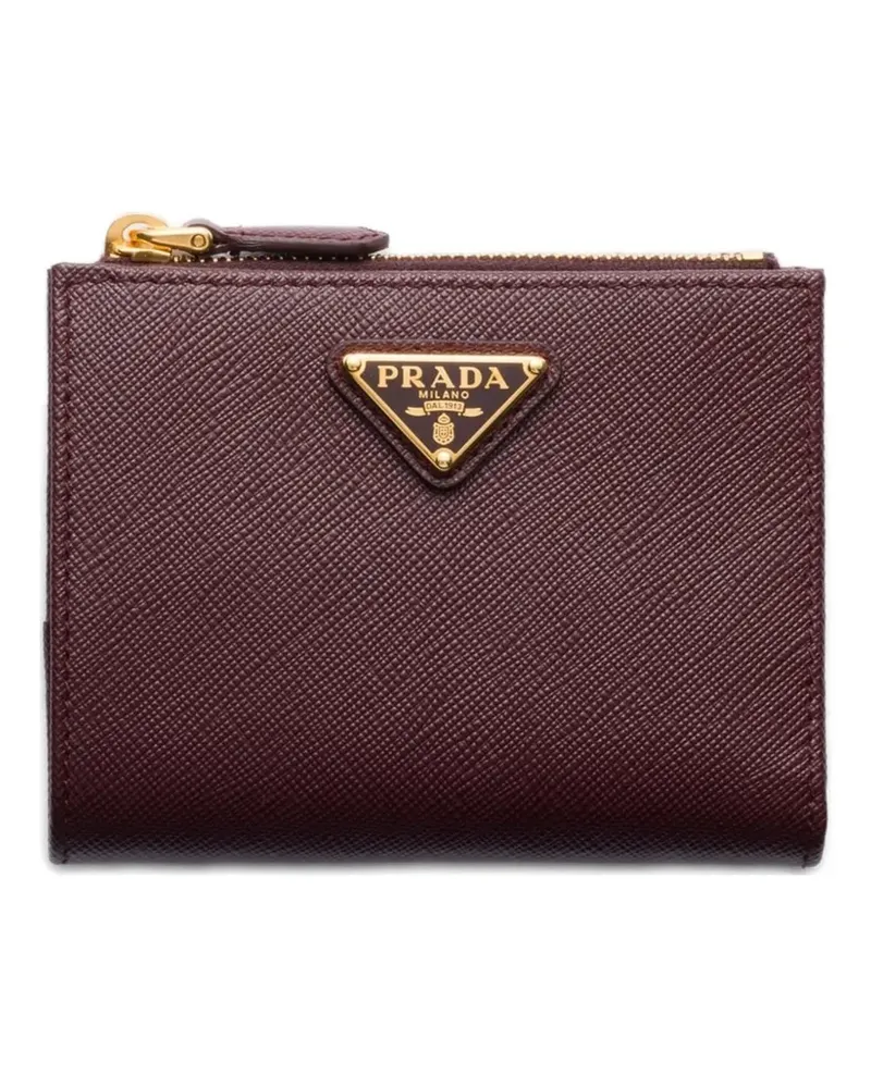 Prada Kleines Portemonnaie aus Saffiano-Leder - Rot Rot