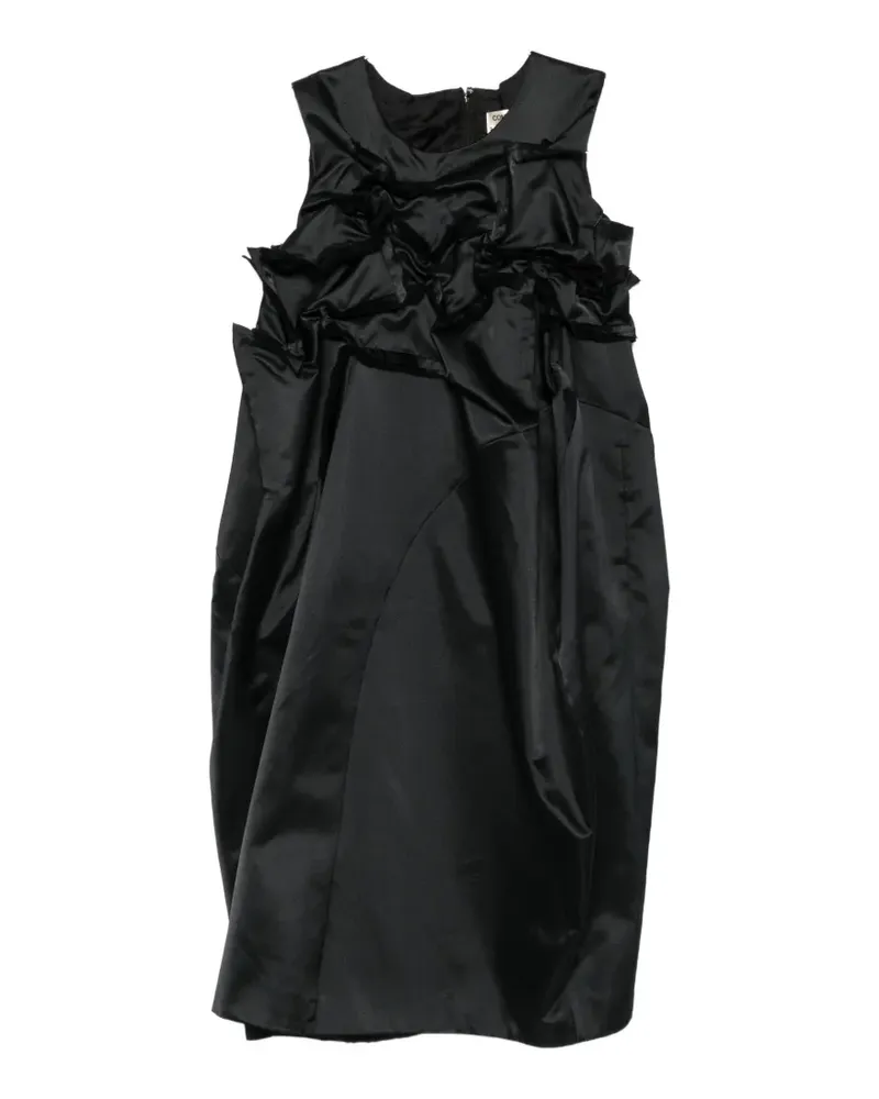 Comme des Garçons ruffled satin-finish midi dress - Schwarz Schwarz