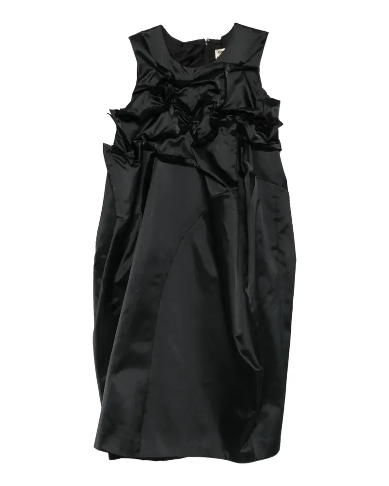 Comme des Garçons Gerafftes Kleid mit Satin-Finish - Schwarz Schwarz
