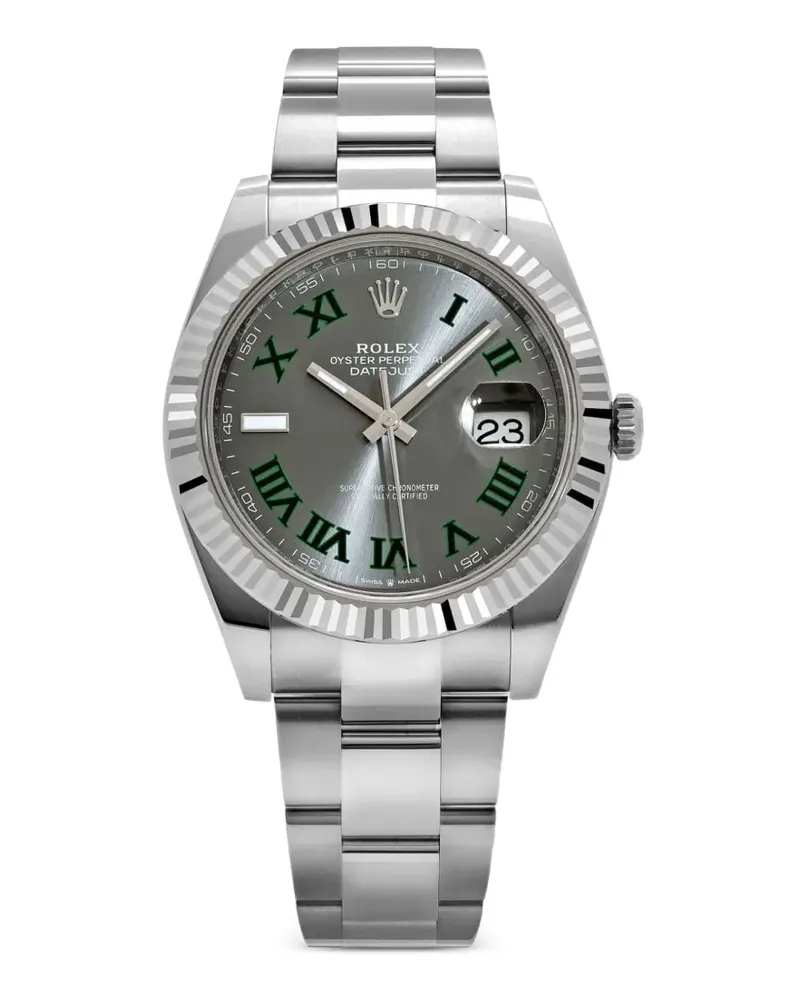 Rolex 2025 ungetragene Datejust Wimbledon Armbanduhr 41mm - Grau Grau