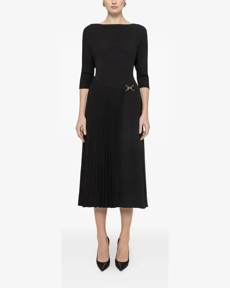 NISSA Midikleid mit Falten - Schwarz Schwarz