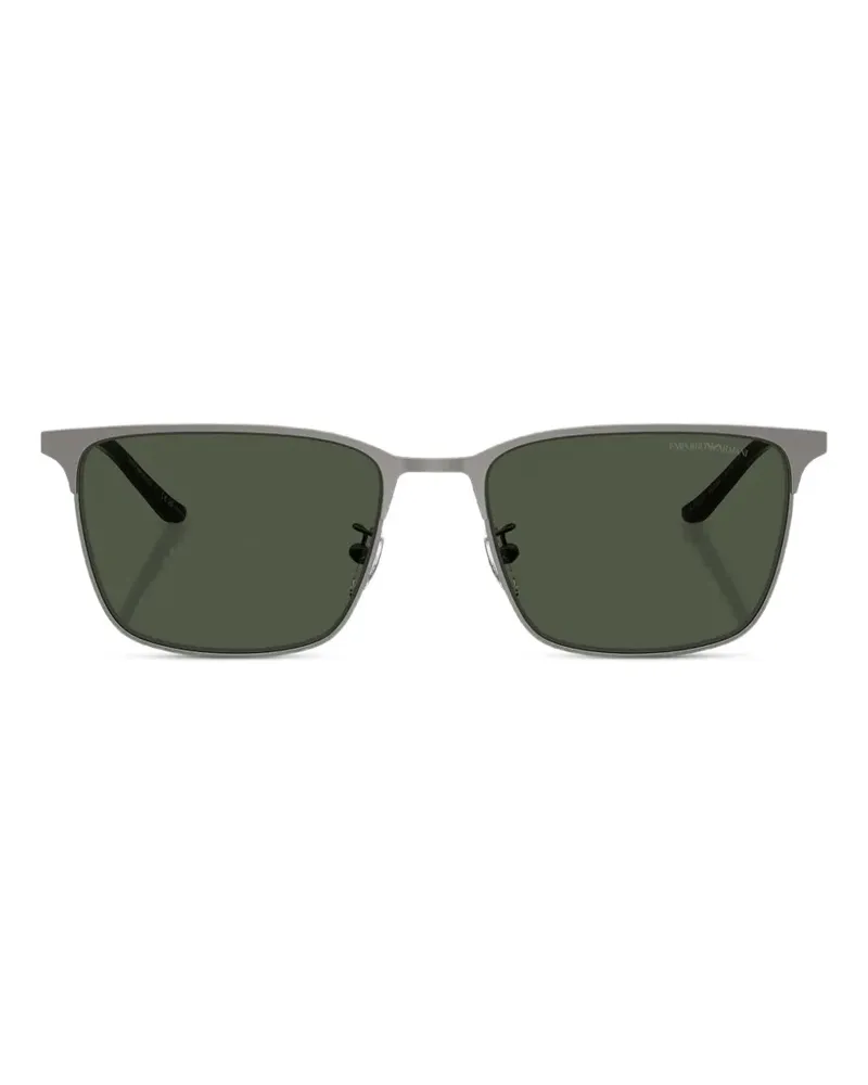 Emporio Armani Sonnenbrille mit eckigem Gestell - Grau Grau