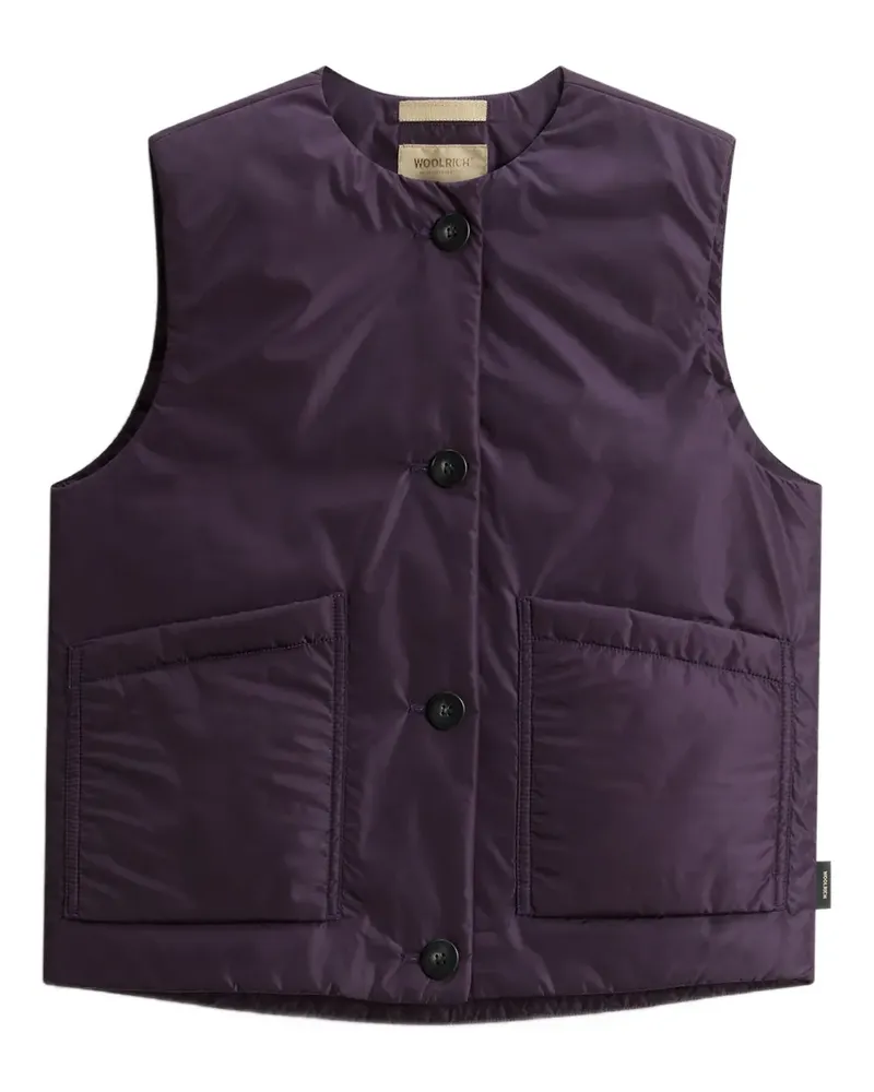 Woolrich Gesteppte Weste mit Knopfverschluss - Violett Violett