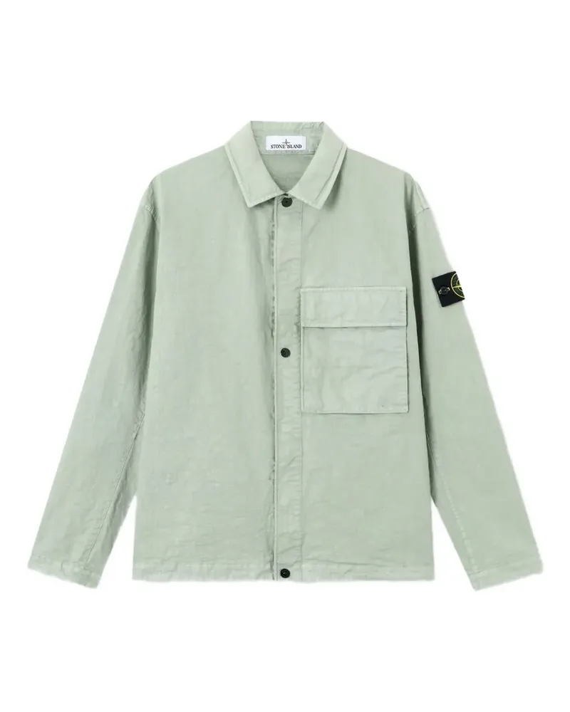 Stone Island Hemd mit Logo-Patch - Grün Grün