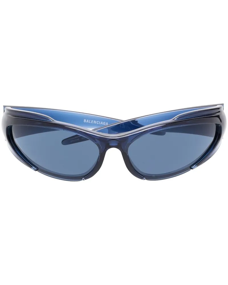 Balenciaga Eckige Reverse Xpander Sonnenbrille - Blau Blau