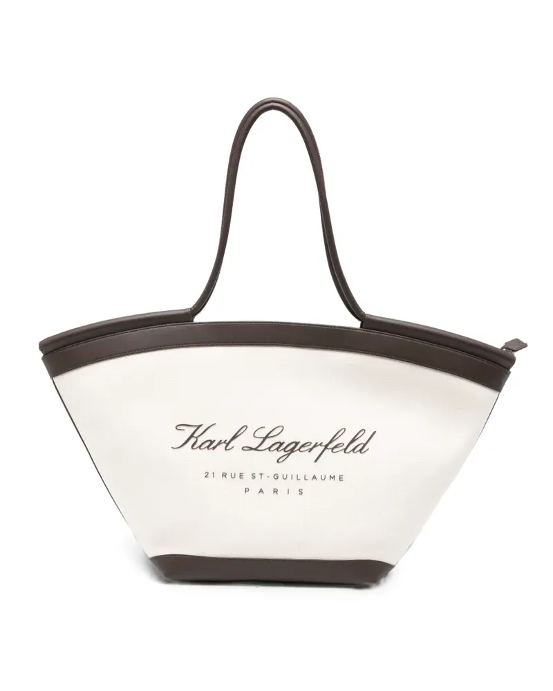 Karl Lagerfeld logo-print tote bag - Nude Nude